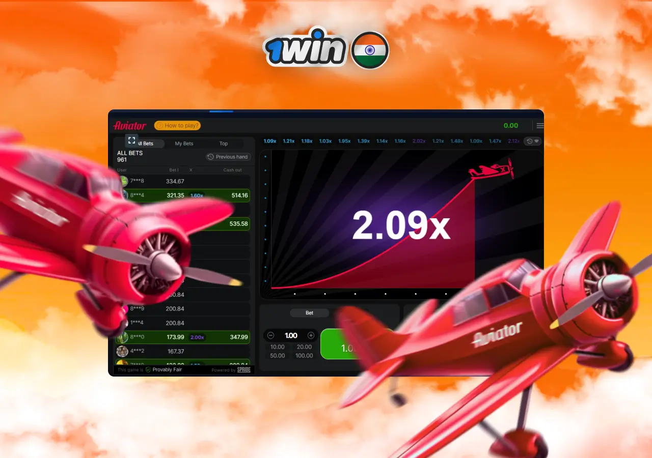 Best 1win Aviator crash game in India